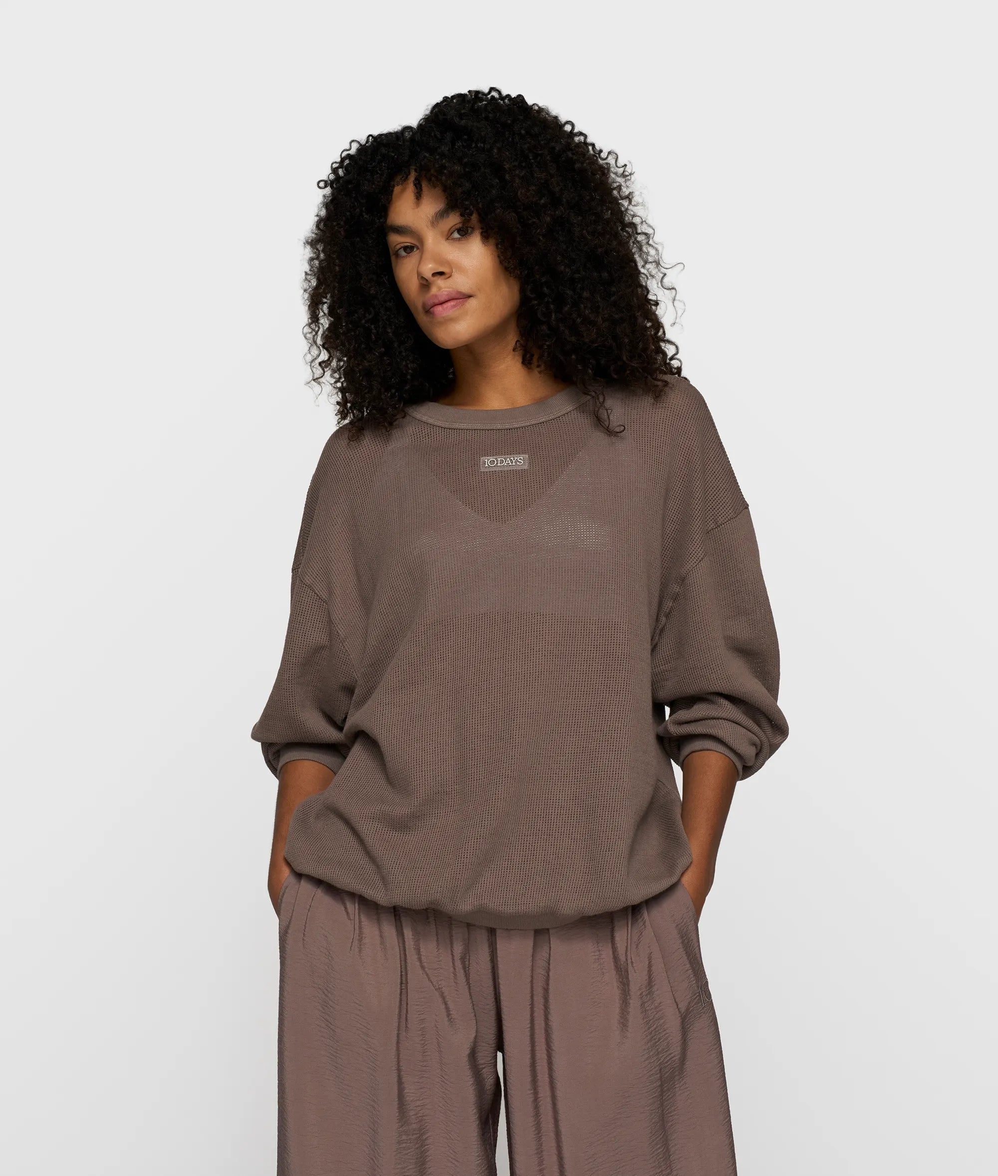 Sweatshirt aus Baumwoll-Mesh