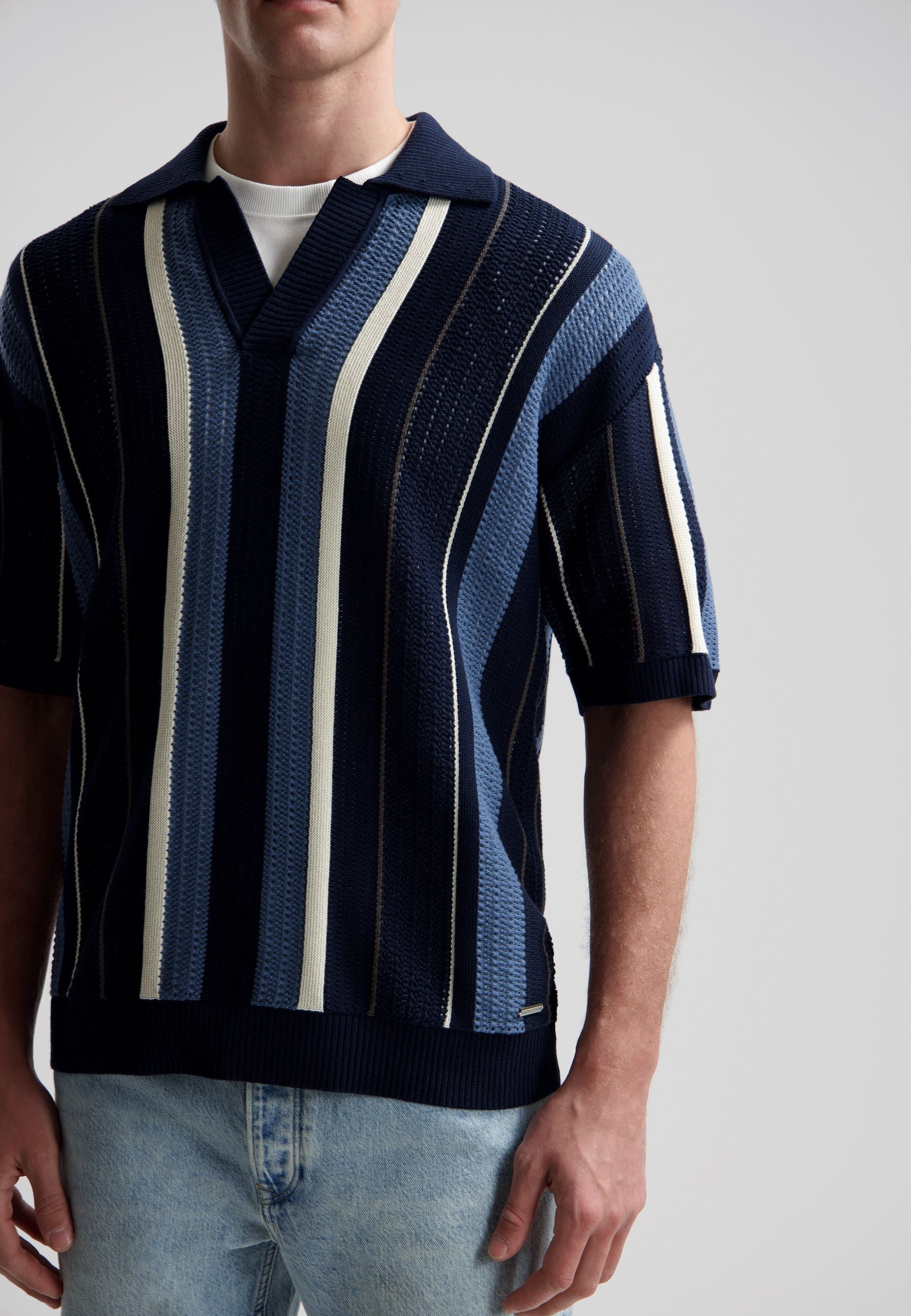 Strick-Poloshirt aus Leinen