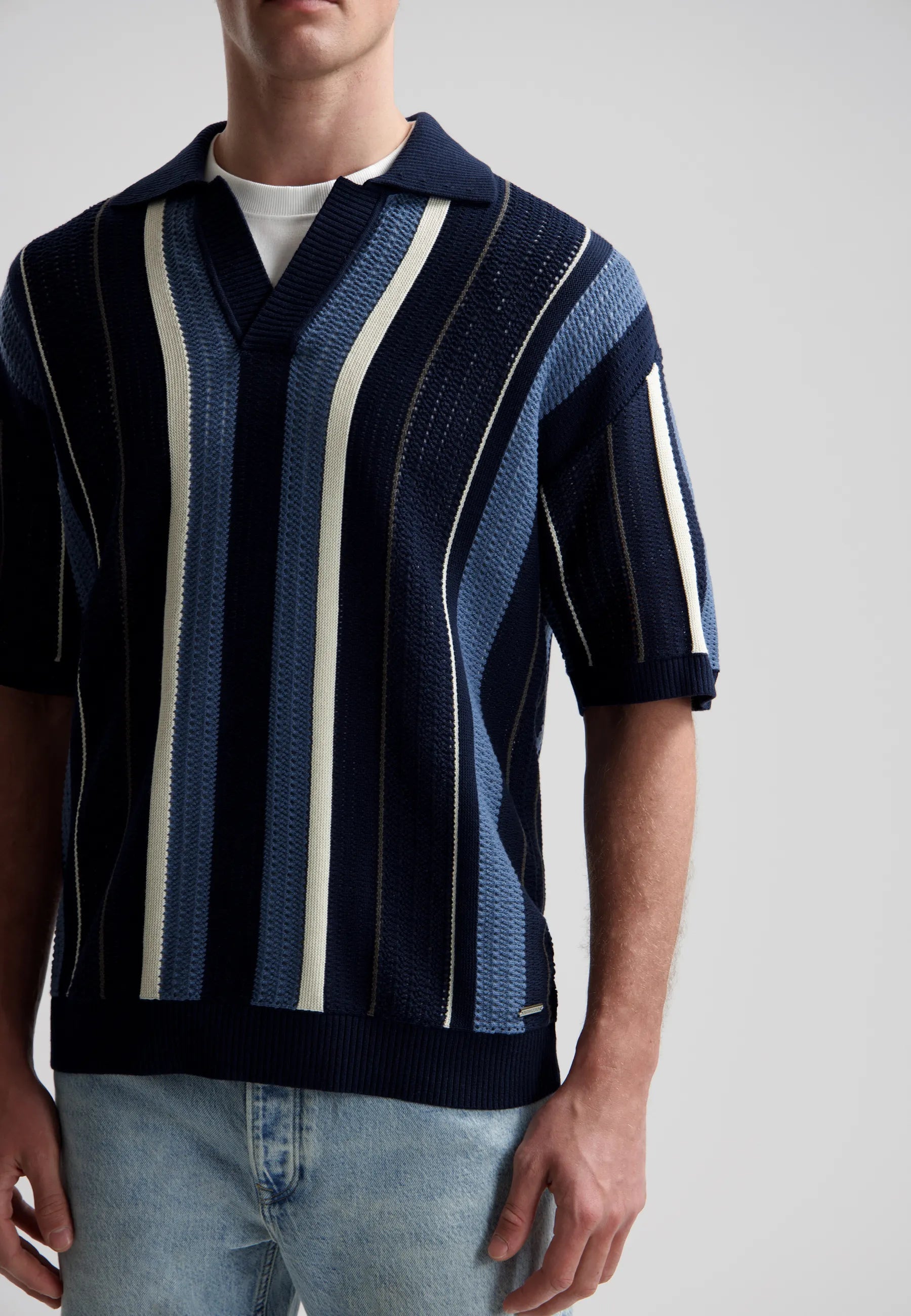 Strick-Poloshirt aus Leinen