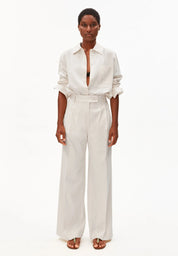 Hose aus Leinenmix Wide Leg