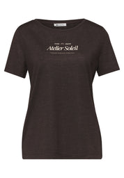 T-Shirt mit Rundhals und Wording