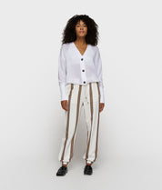 Strick-Cardigan aus Baumwoll-Mesh