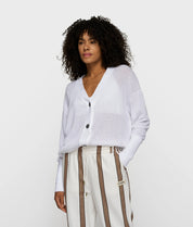 Strick-Cardigan aus Baumwoll-Mesh