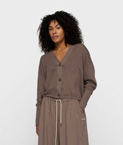 Strick-Cardigan aus Baumwoll-Mesh