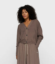 Strick-Cardigan aus Baumwoll-Mesh