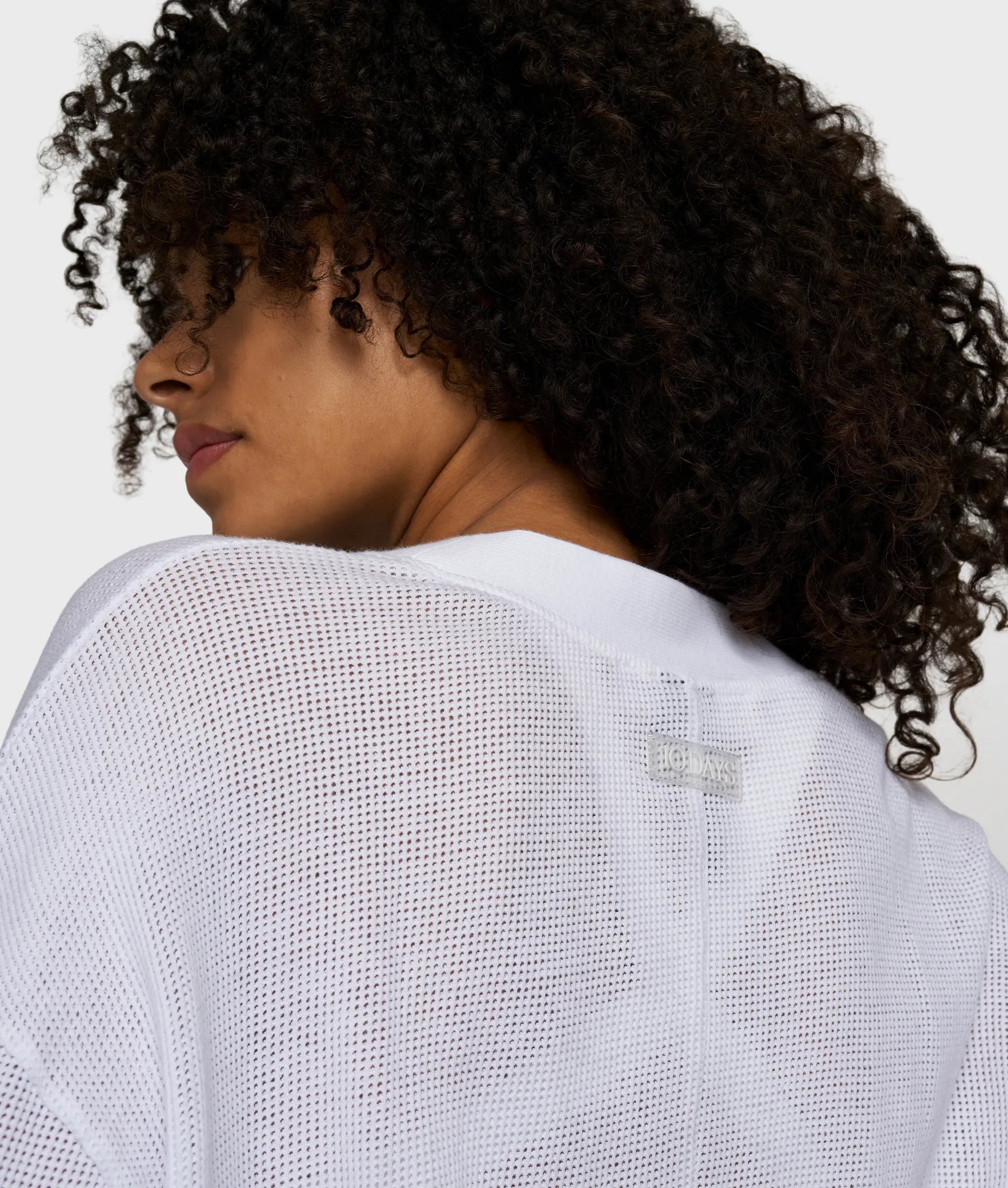 Strick-Cardigan aus Baumwoll-Mesh