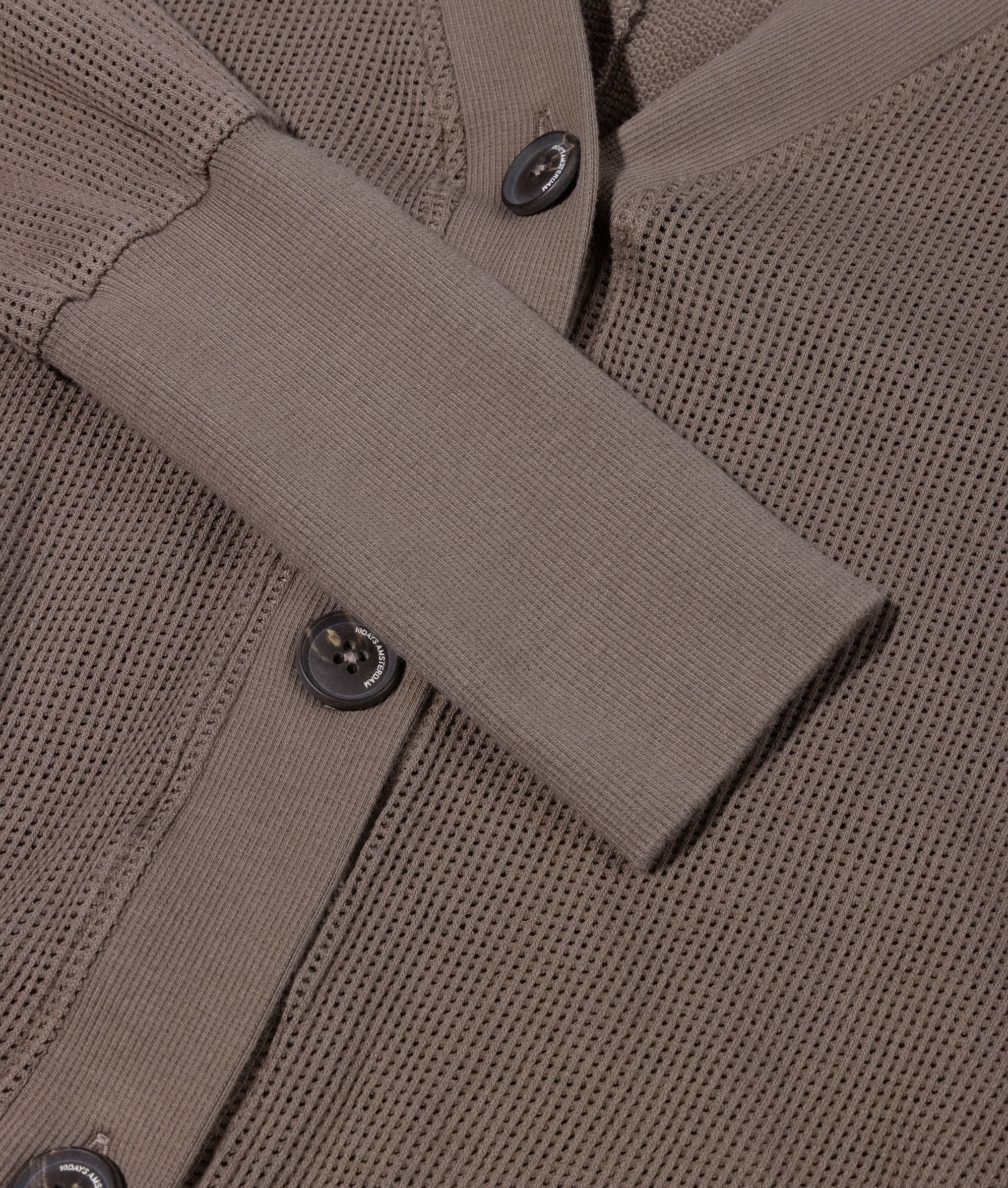Strick-Cardigan aus Baumwoll-Mesh