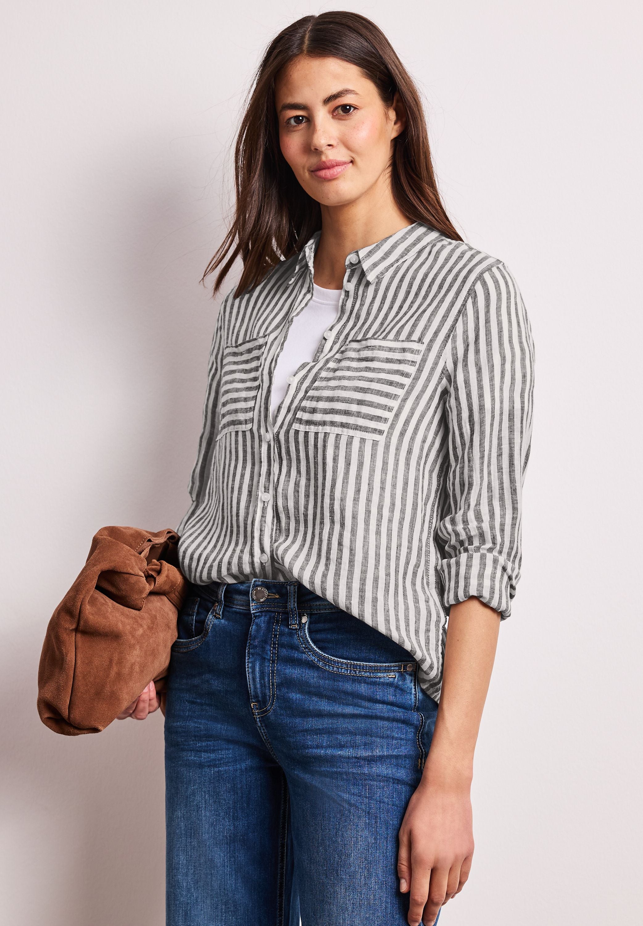 Leinenbluse gestreift