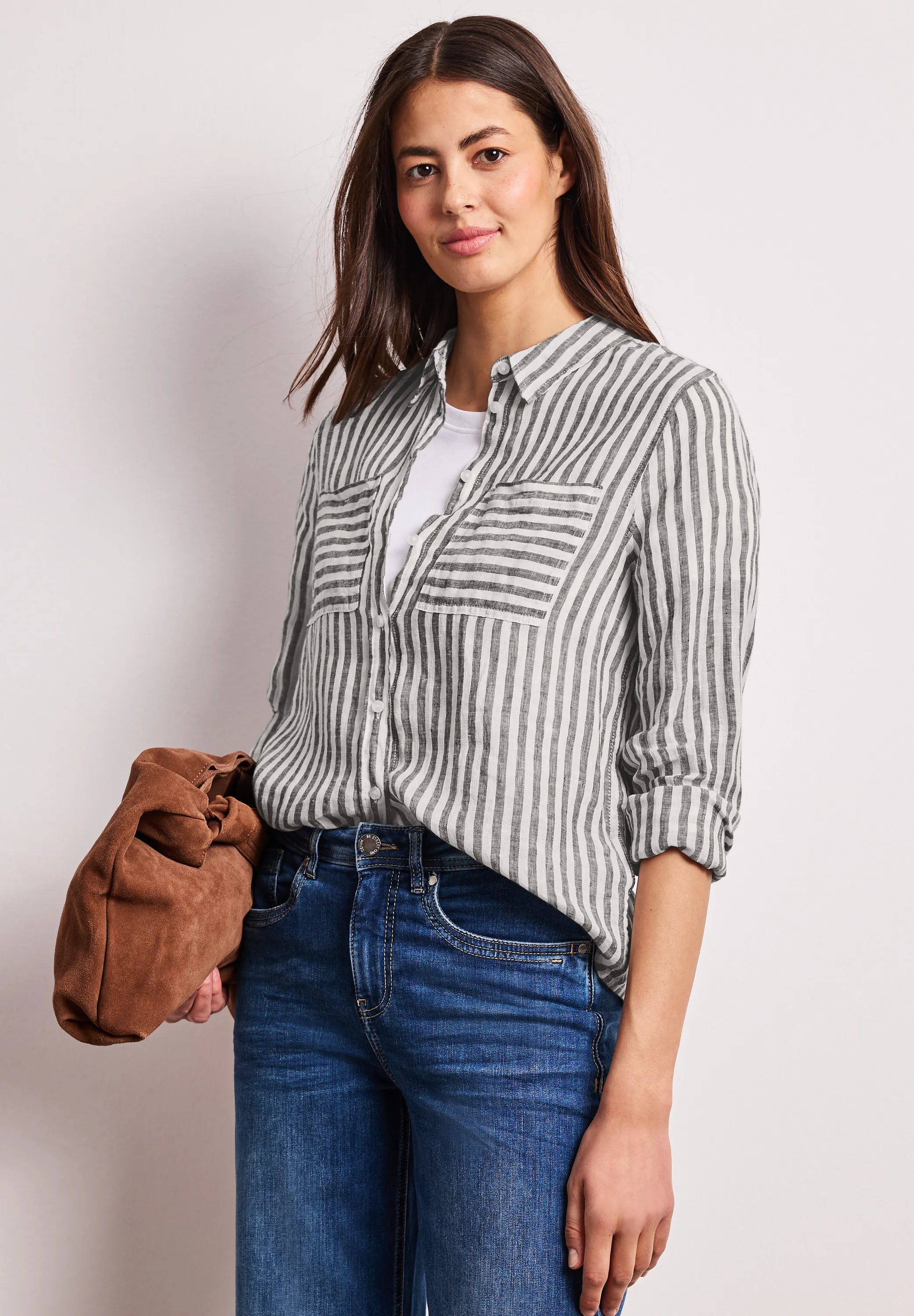 Leinenbluse gestreift