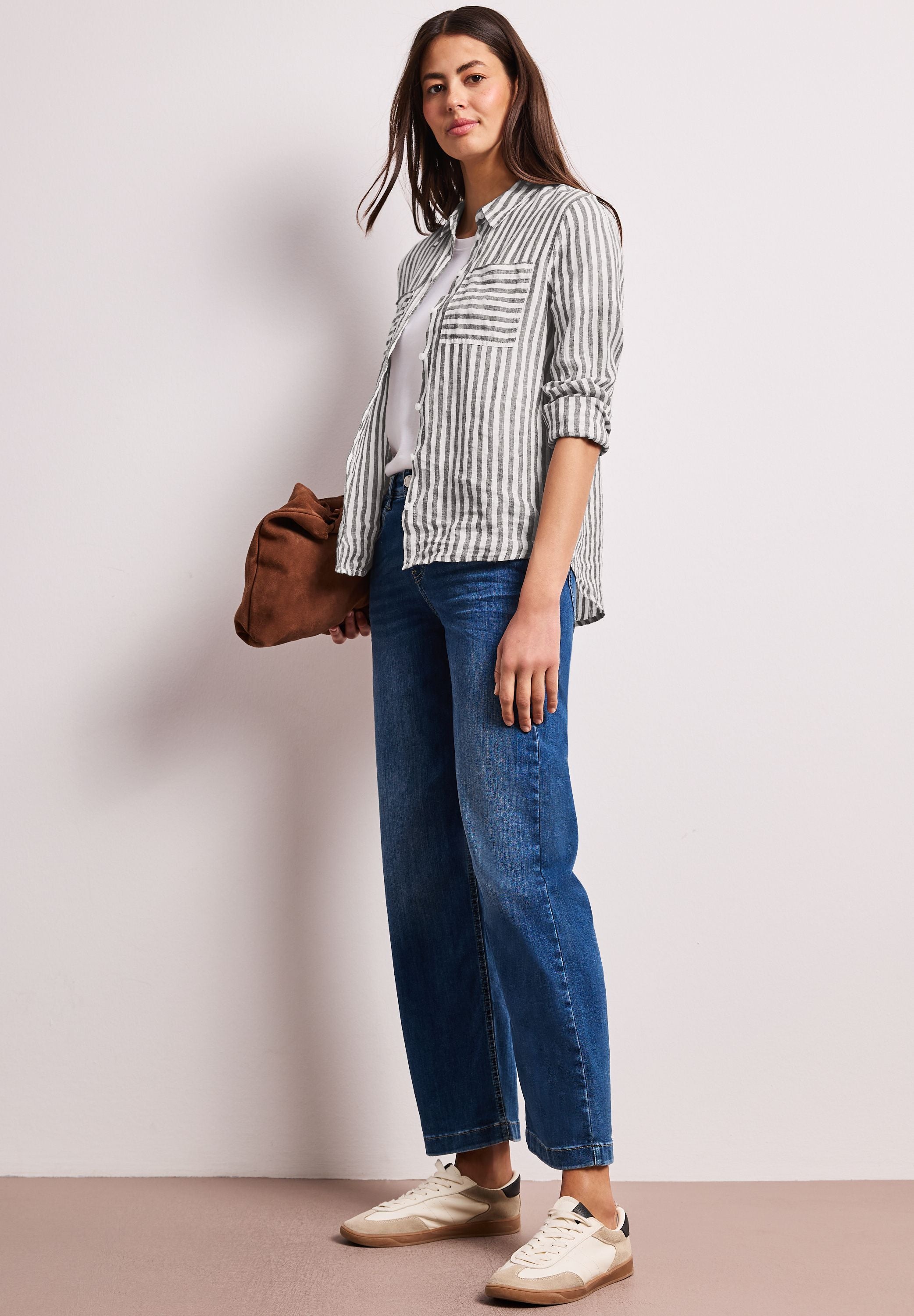 Leinenbluse gestreift