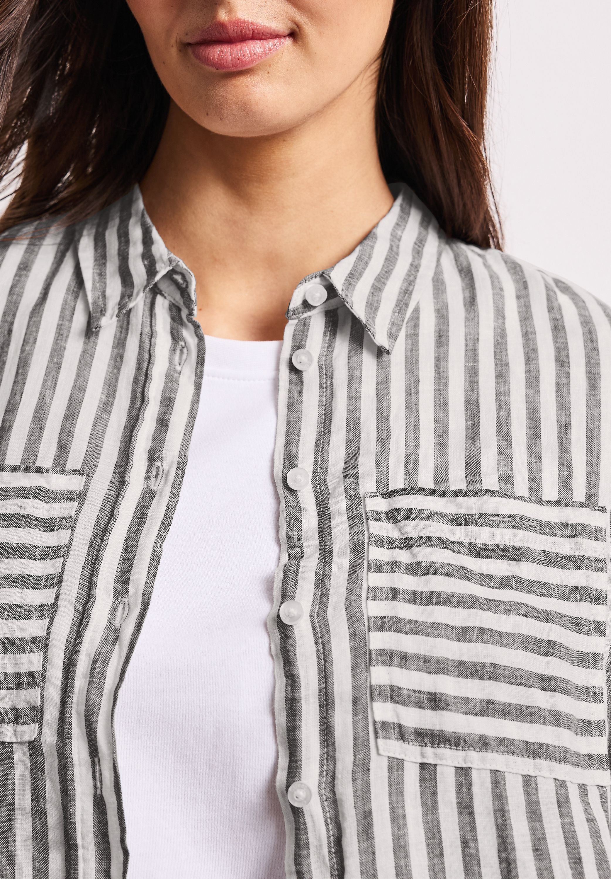 Leinenbluse gestreift