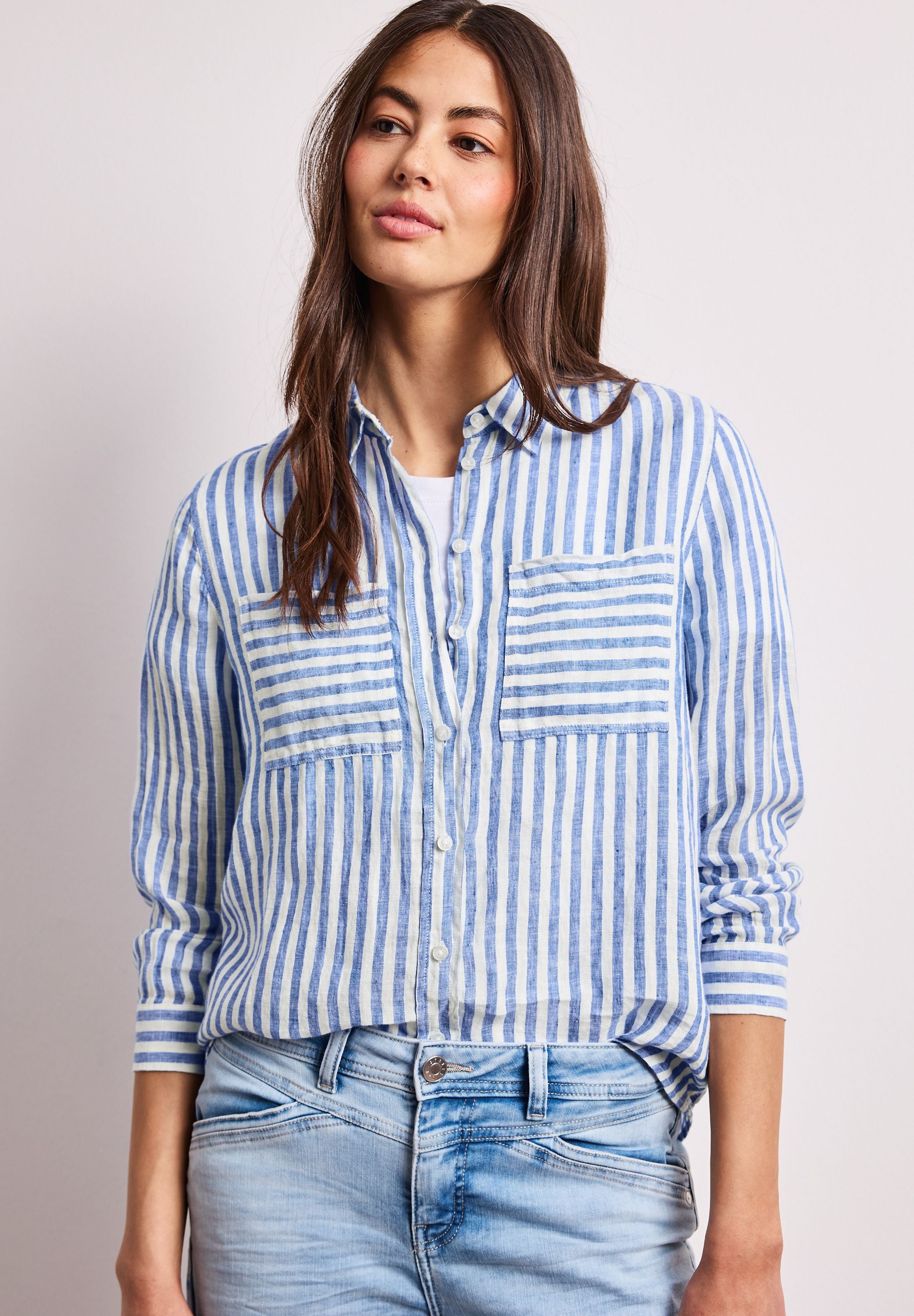 Leinenbluse gestreift