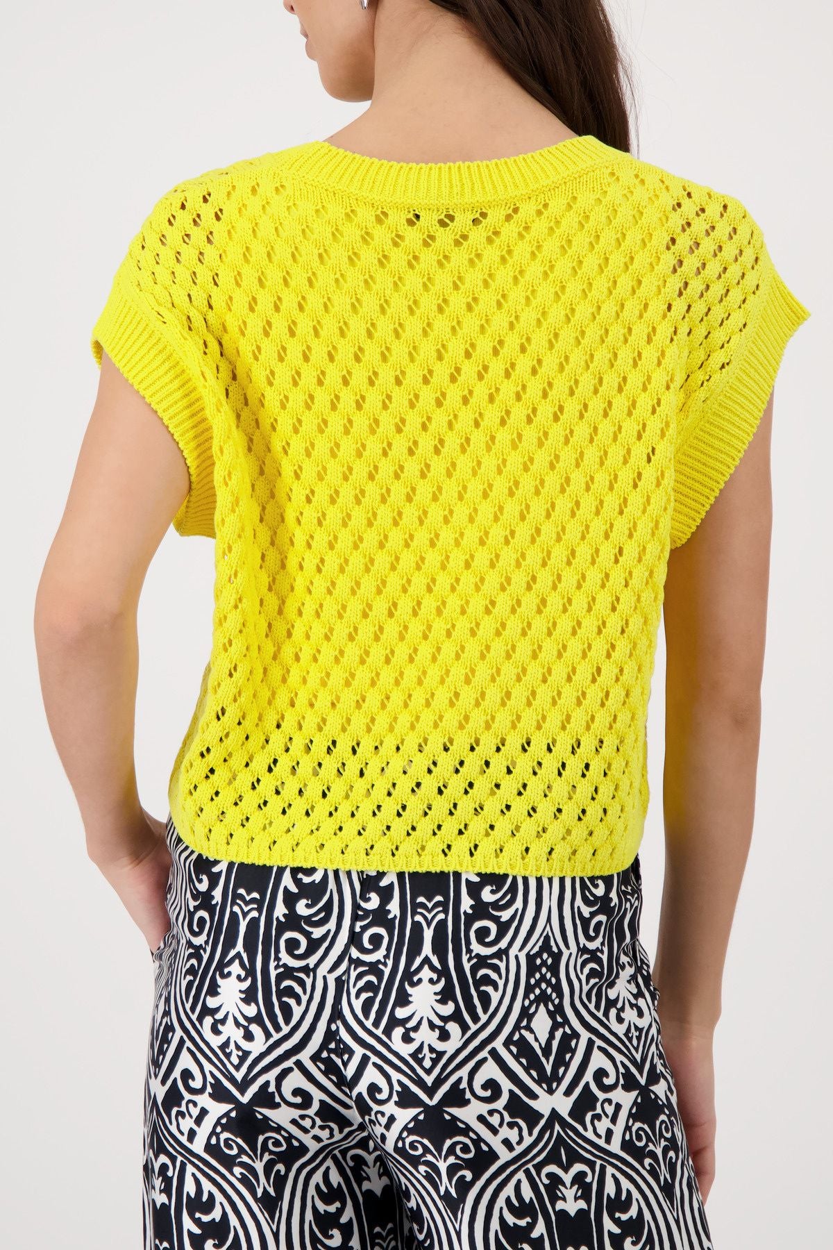 Strick-T-Shirt mit Rundhalsausschnitt