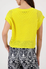 Strick-T-Shirt mit Rundhalsausschnitt