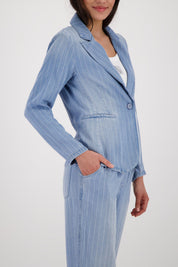 Jeans-Blazer gestreift