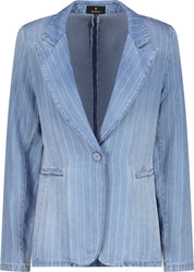 Jeans-Blazer gestreift