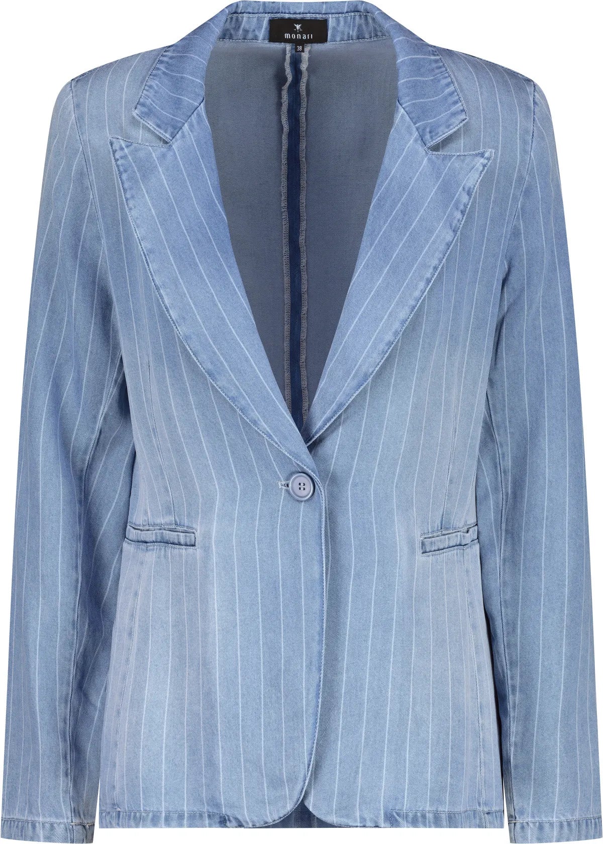 Jeans-Blazer gestreift