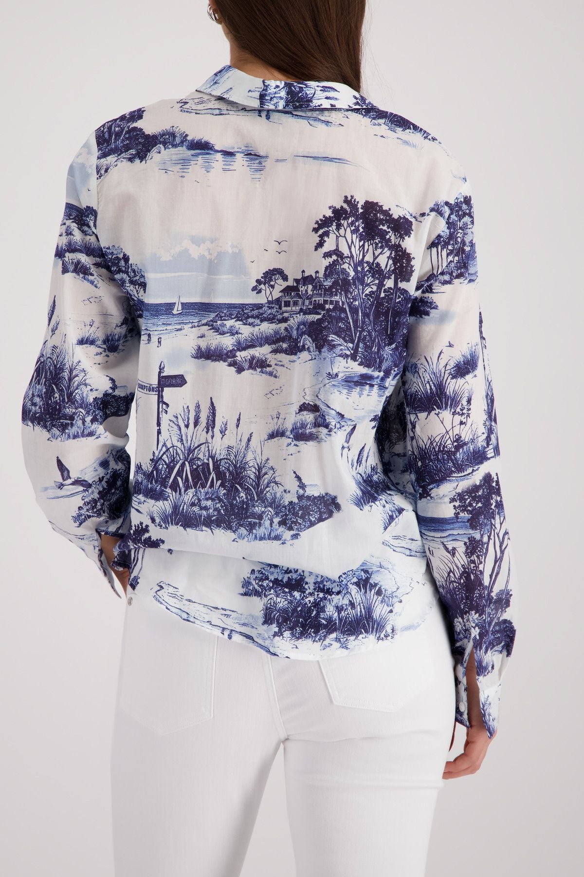 Bluse mit Print aus Baumwolle