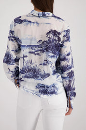 Bluse mit Print aus Baumwolle