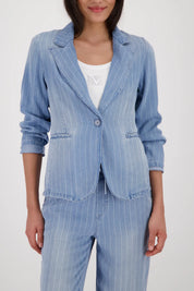 Jeans-Blazer gestreift