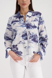 Bluse mit Print aus Baumwolle