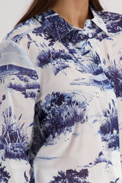 Bluse mit Print aus Baumwolle