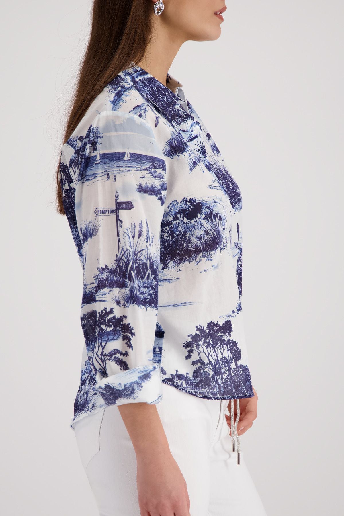 Bluse mit Print aus Baumwolle