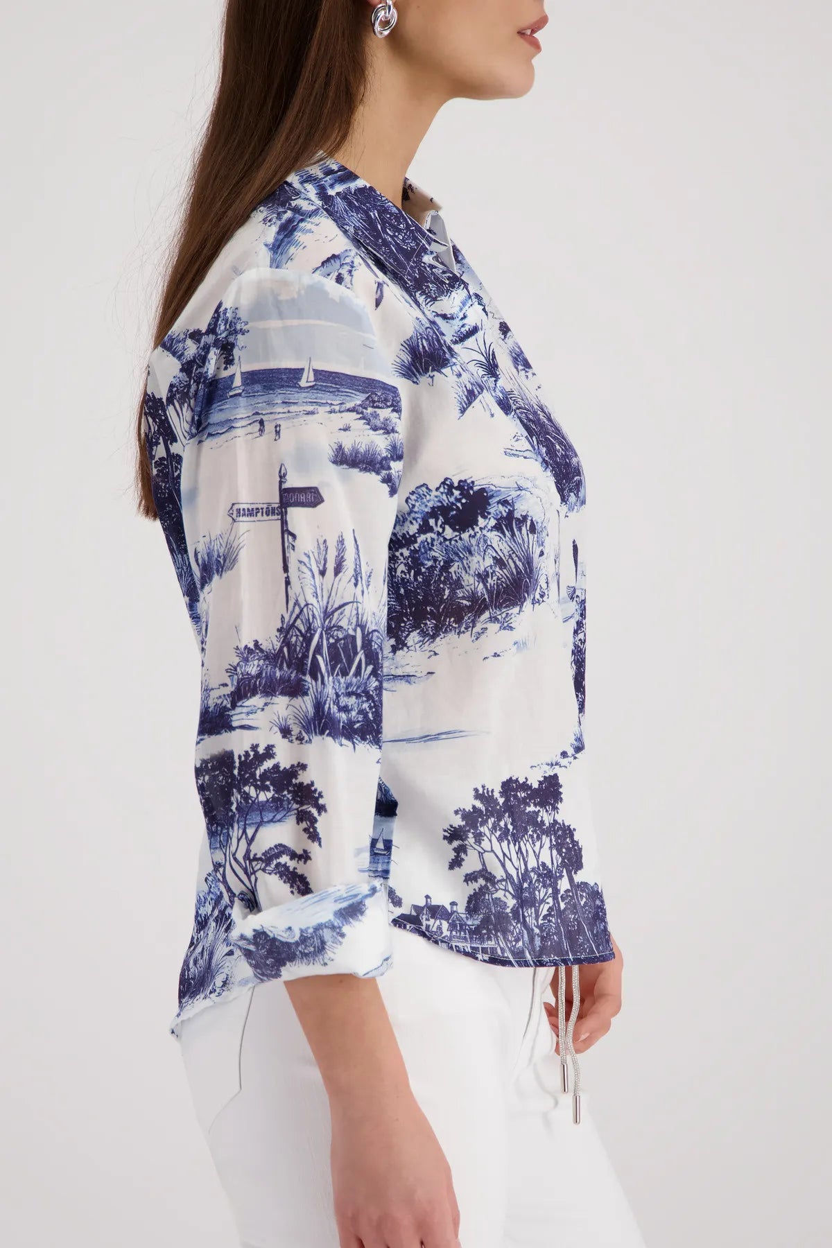 Bluse mit Print aus Baumwolle