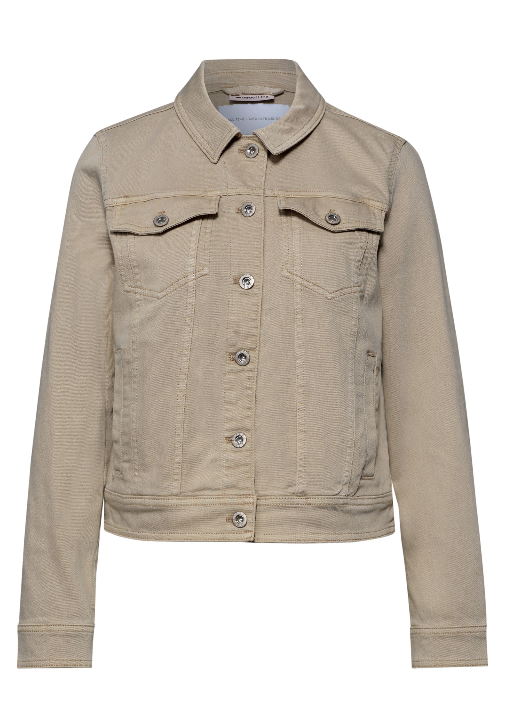 Jeansjacke im Colored-Denim-Look