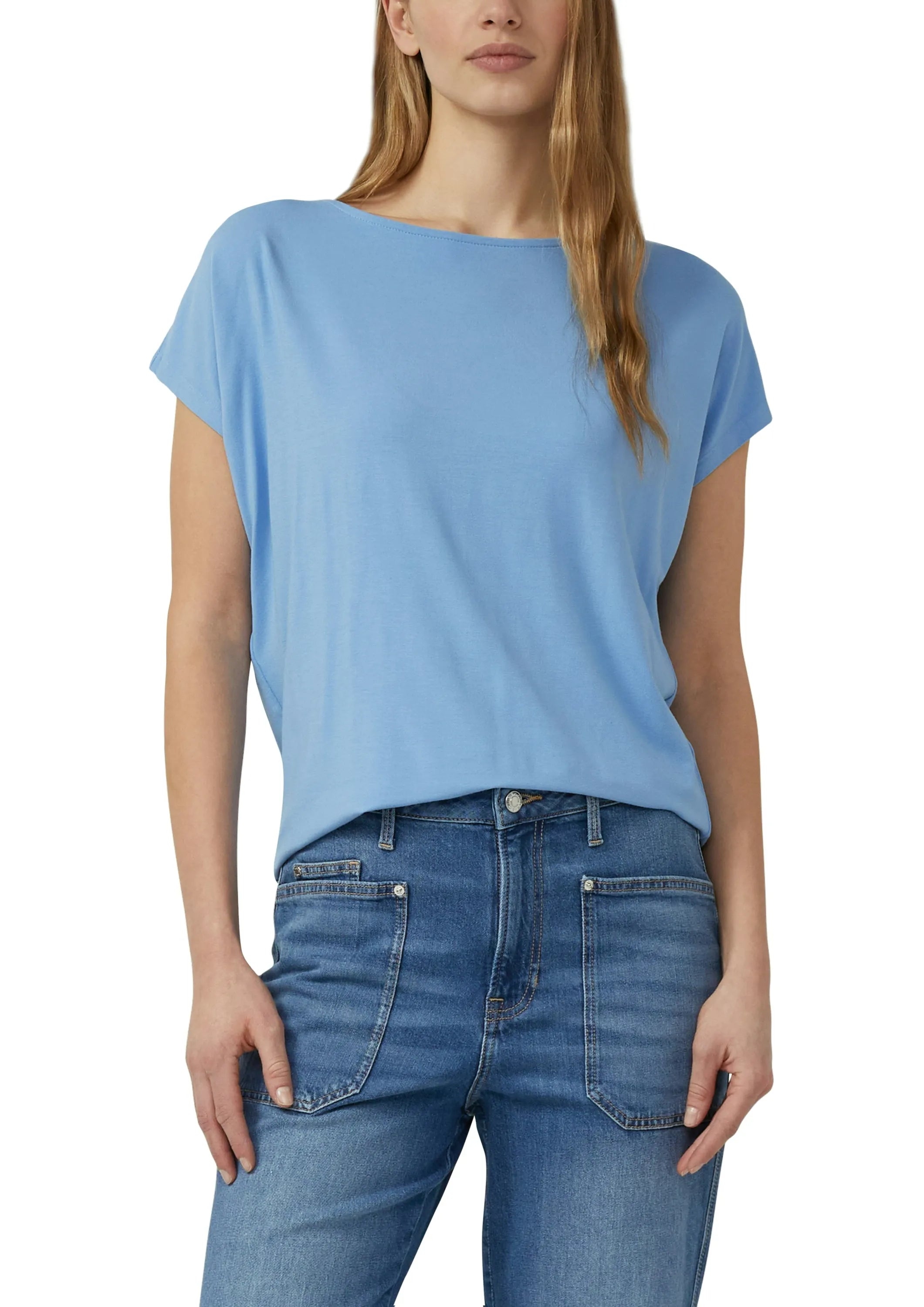 Jerseyshirt mit überschnittenen Schultern