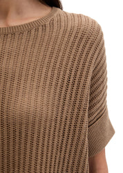 Kurzarm-Strickpullover Boxy Fit