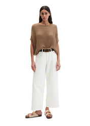 Kurzarm-Strickpullover Boxy Fit