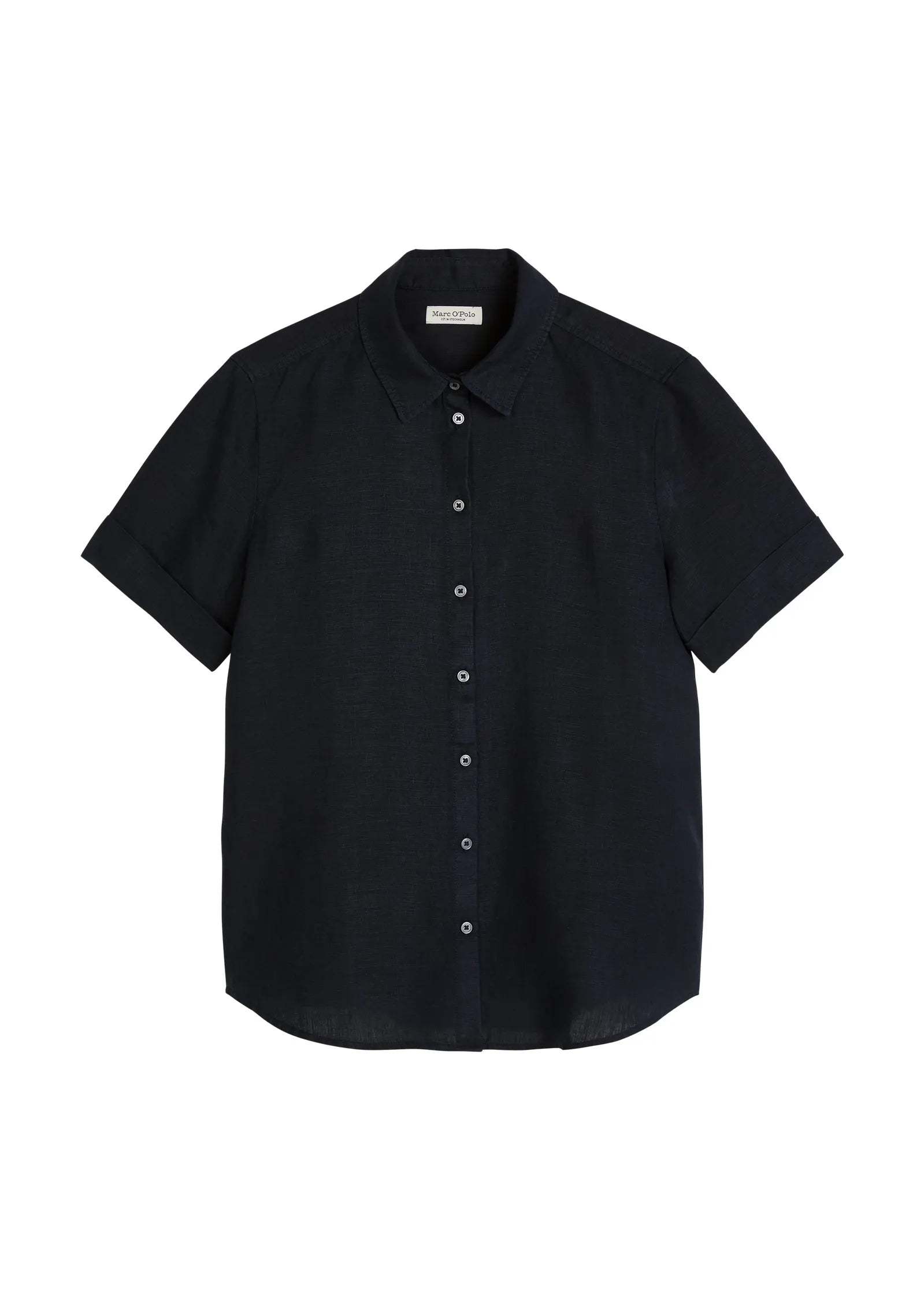 Kurzarm-Leinenbluse Regular Fit