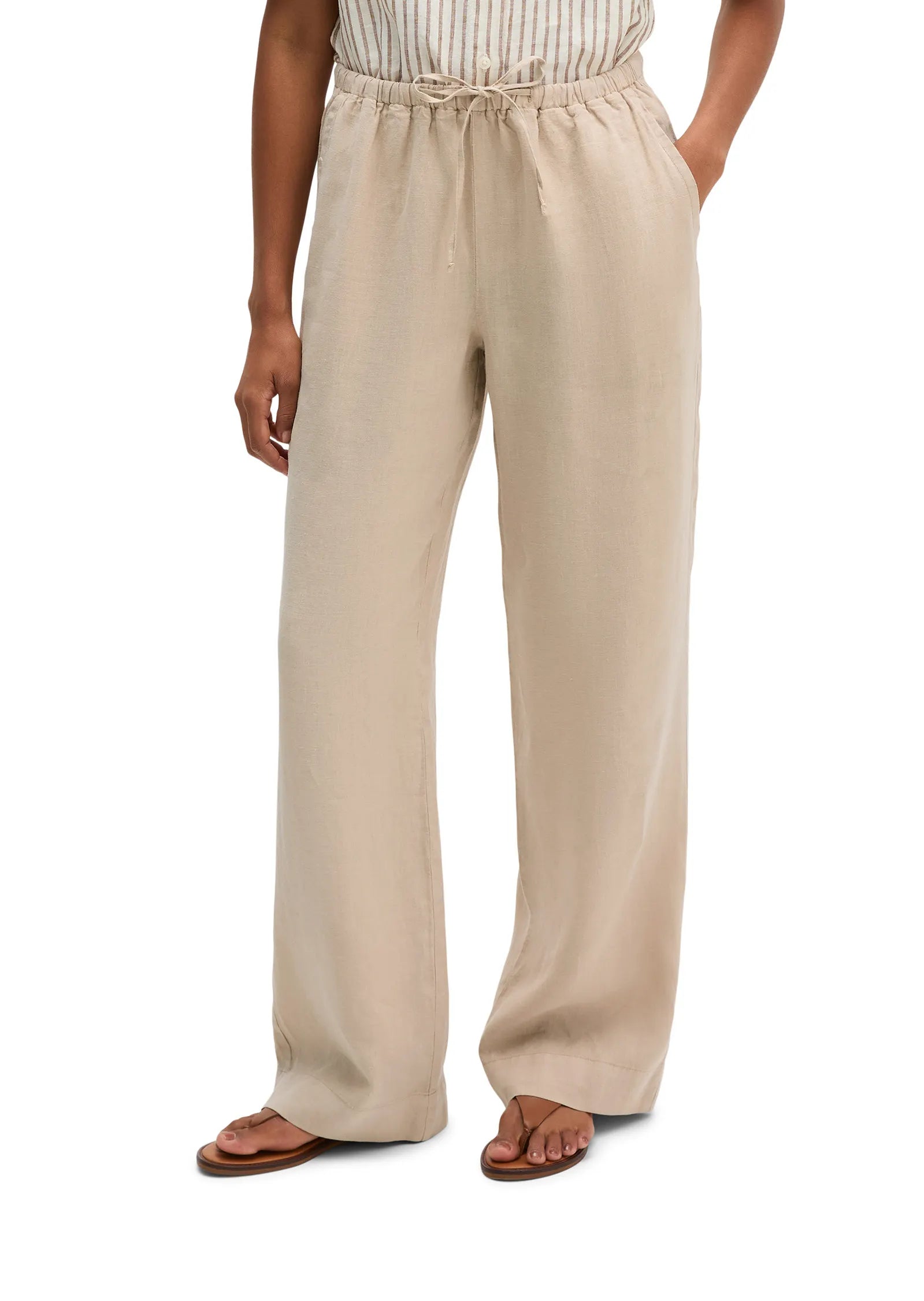 Leinenhose Straight Leg