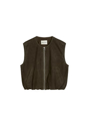Lederweste Regular Fit