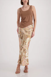 Satinrock Maxi mit Paisleymuster