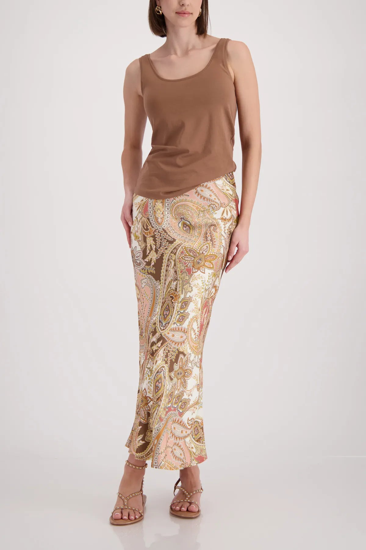 Satinrock Maxi mit Paisleymuster