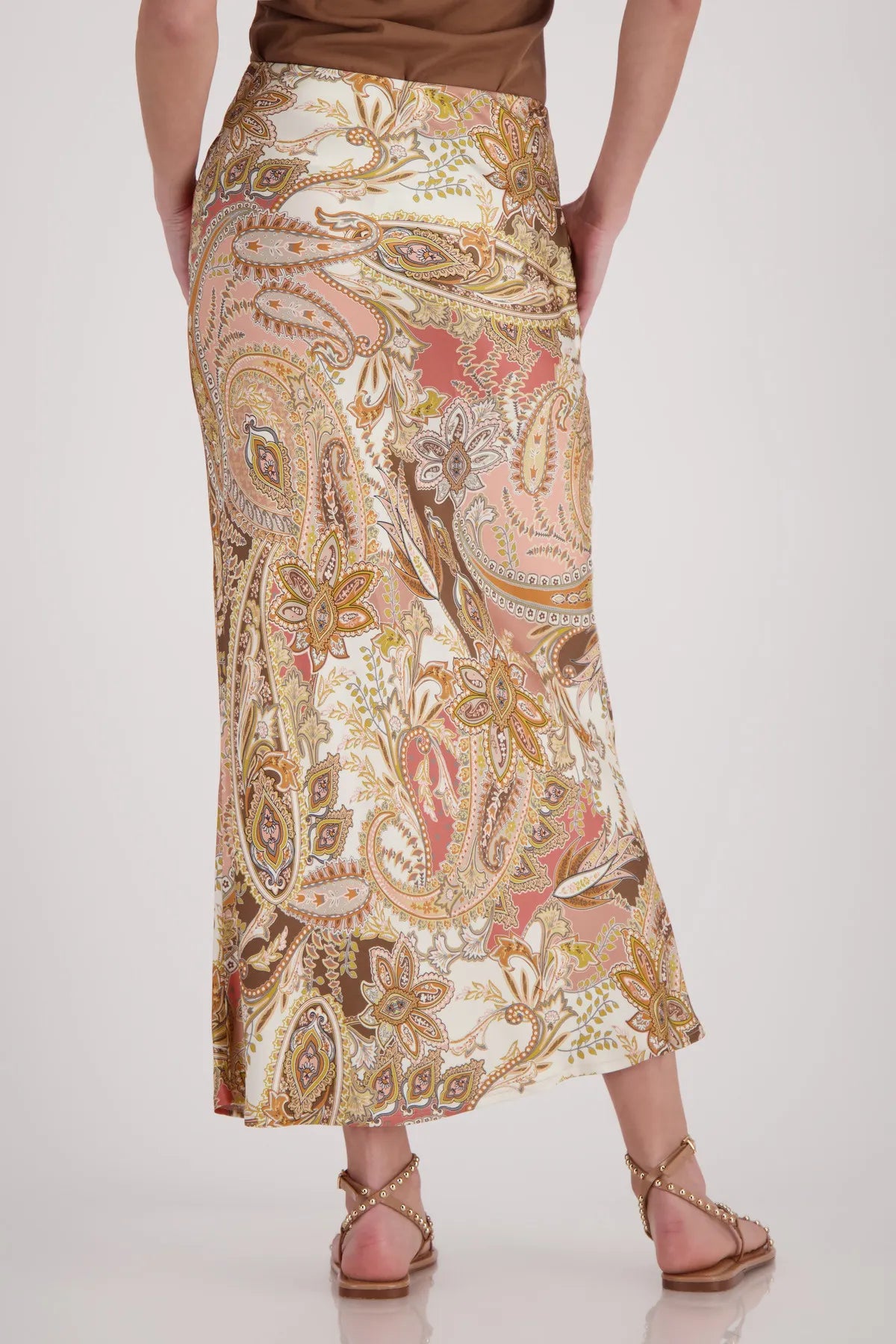 Satinrock Maxi mit Paisleymuster