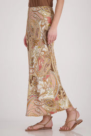 Satinrock Maxi mit Paisleymuster