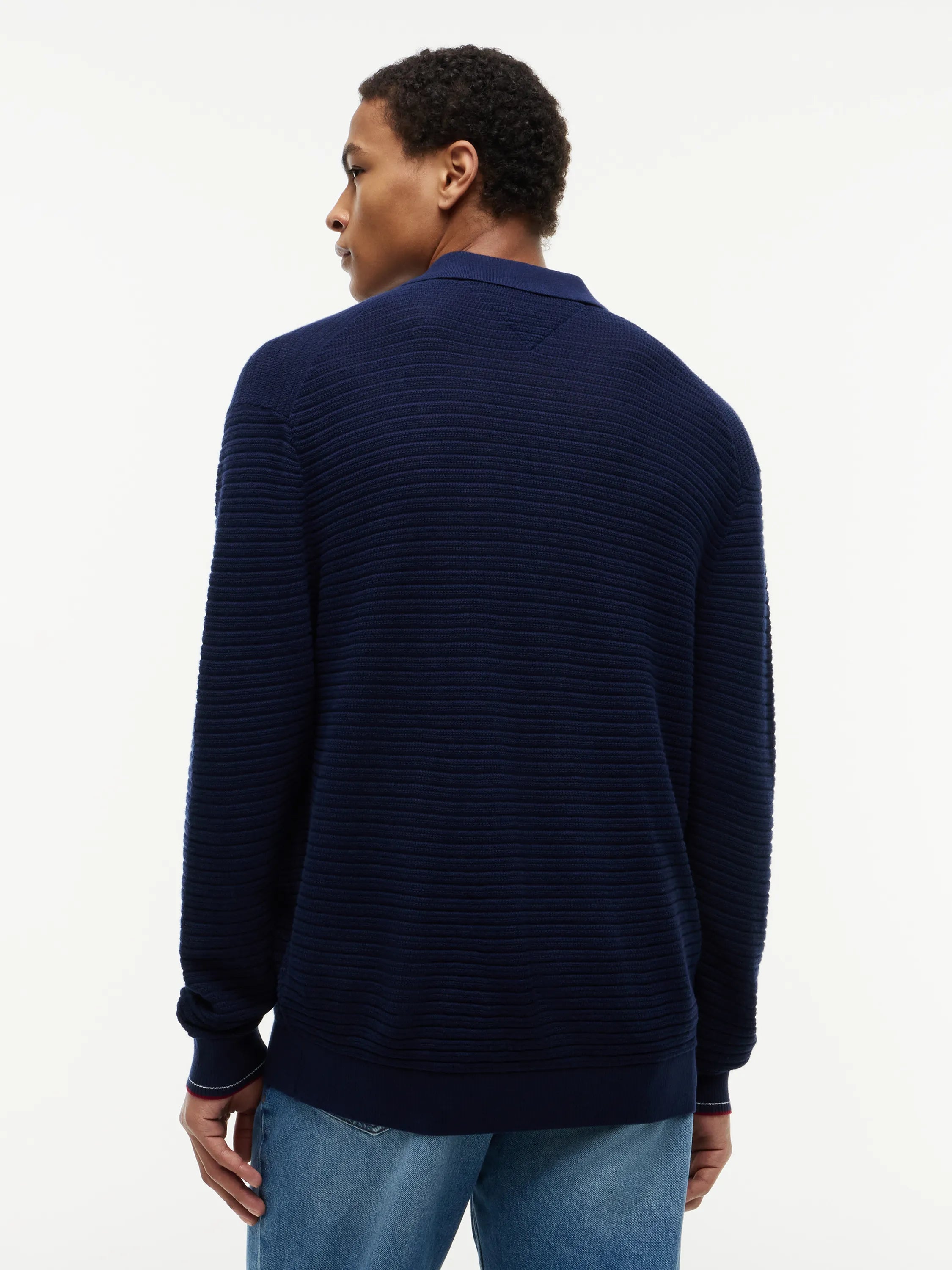Strickpoloshirt aus Baumwollmix