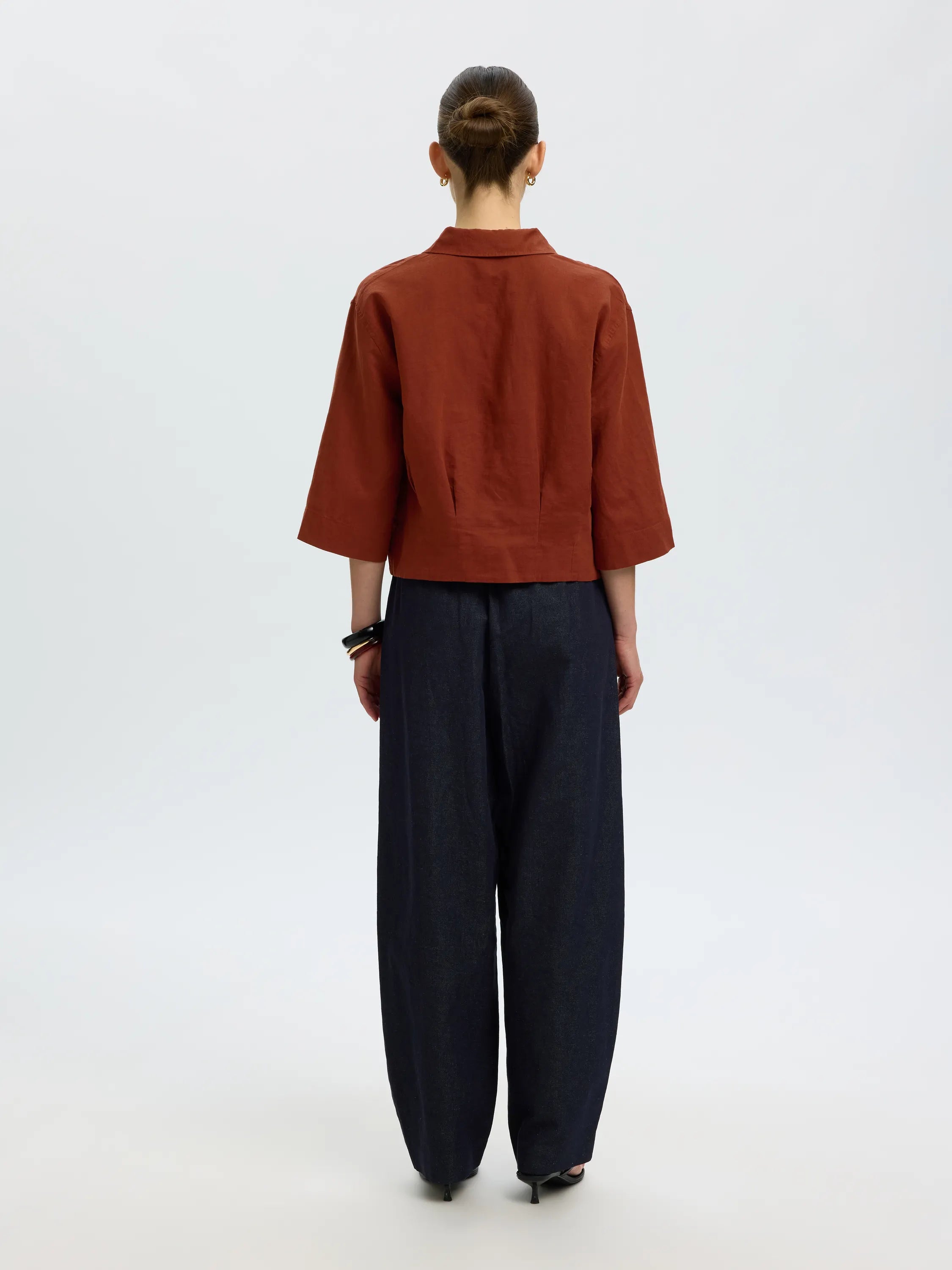 Bluse aus Leinenmix