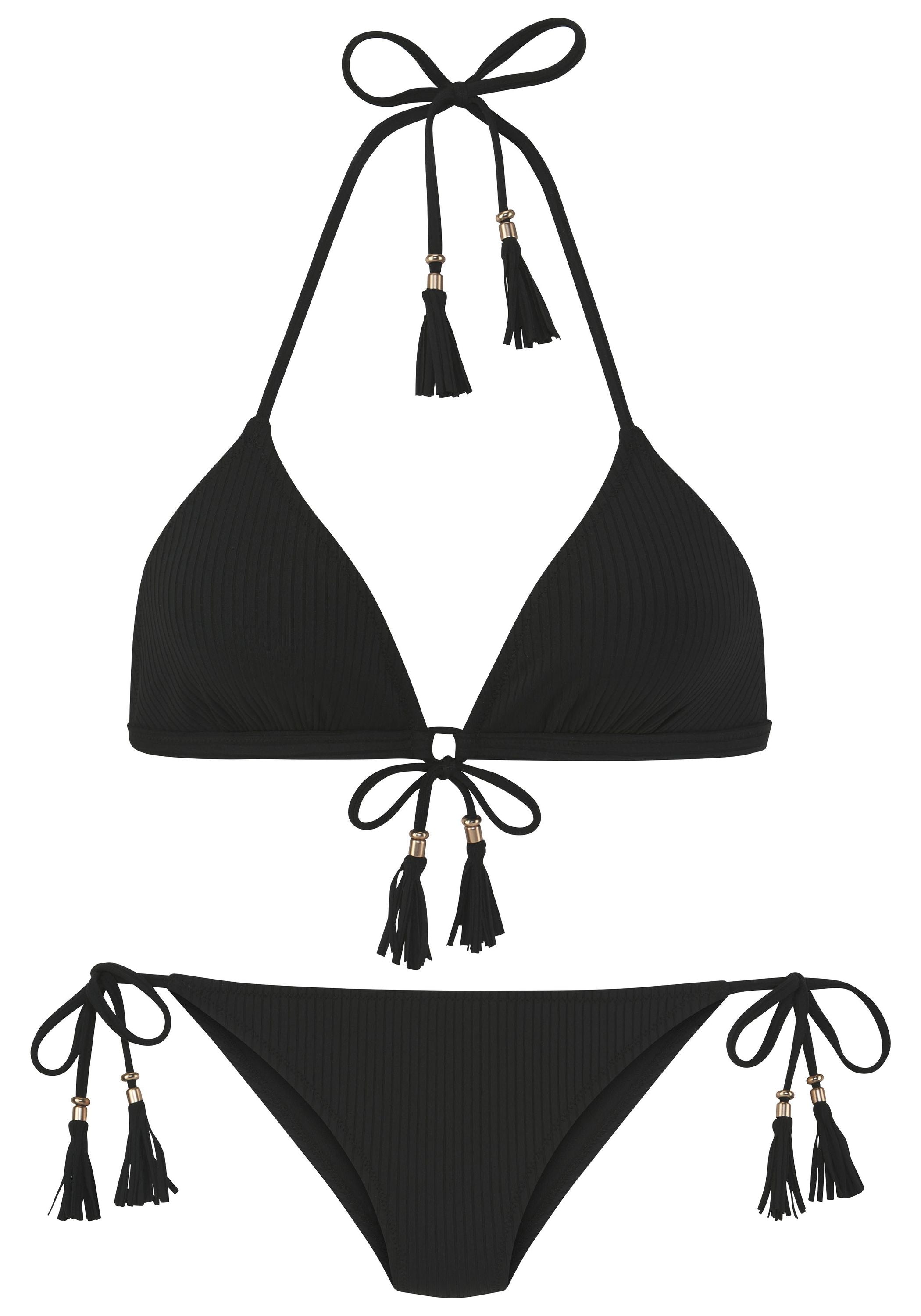 Triangel-Bikini-Set gerippt
