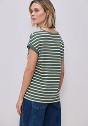 T-Shirt gestreift aus Baumwollmix