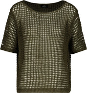 Strickpullover mir Ajour-Struktur und Glitzer