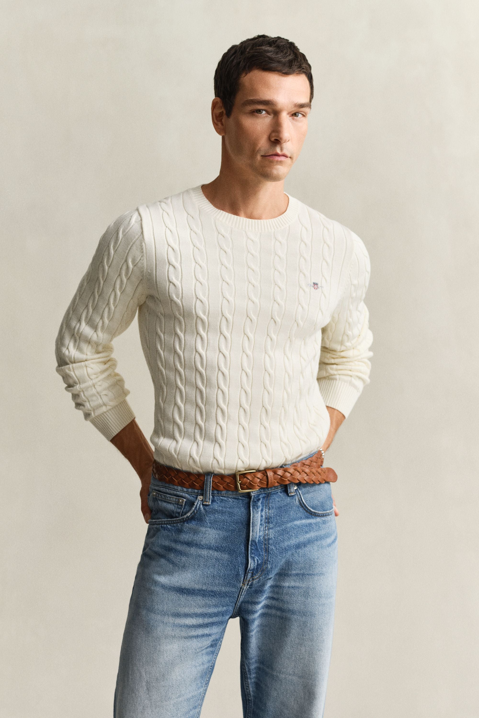 Strickpullover mit Zopfmuster