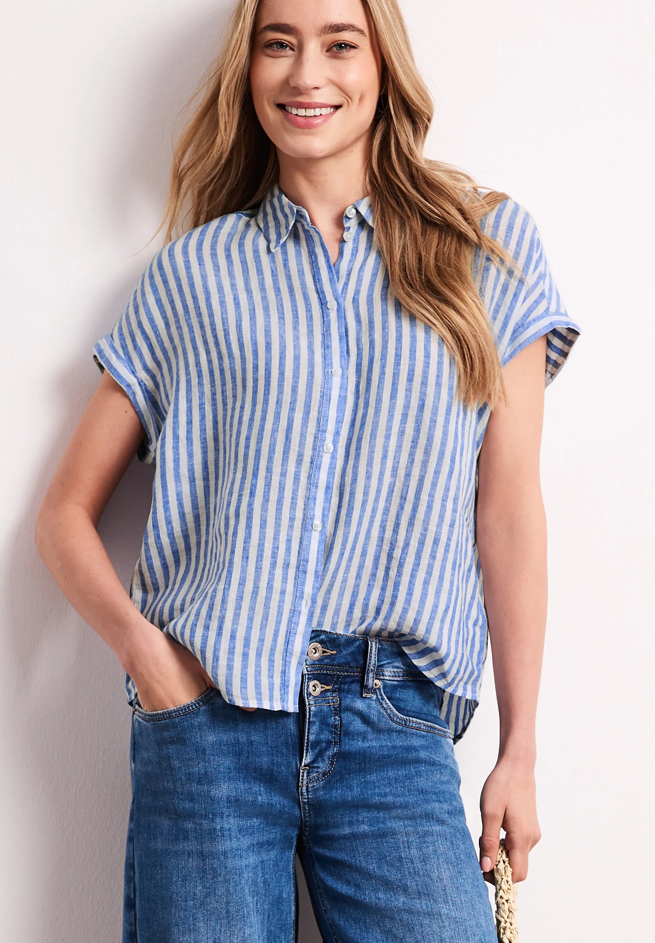 Leinenbluse gestreift