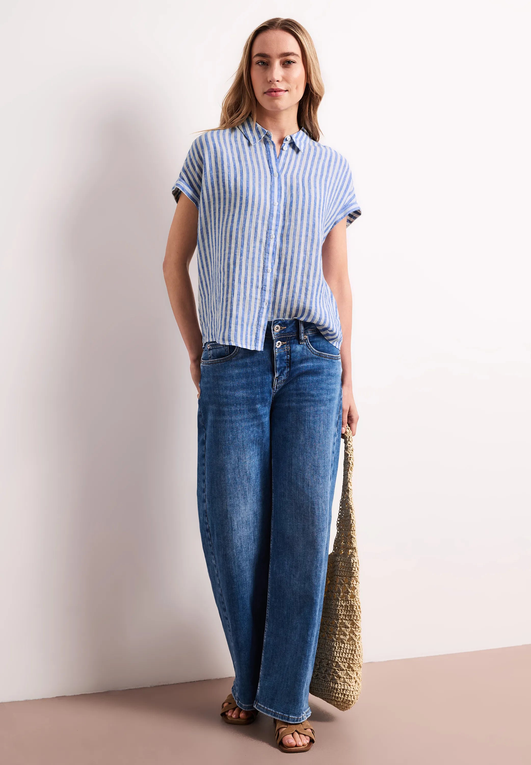 Leinenbluse gestreift