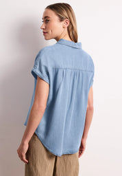 Bluse im Denim-Look