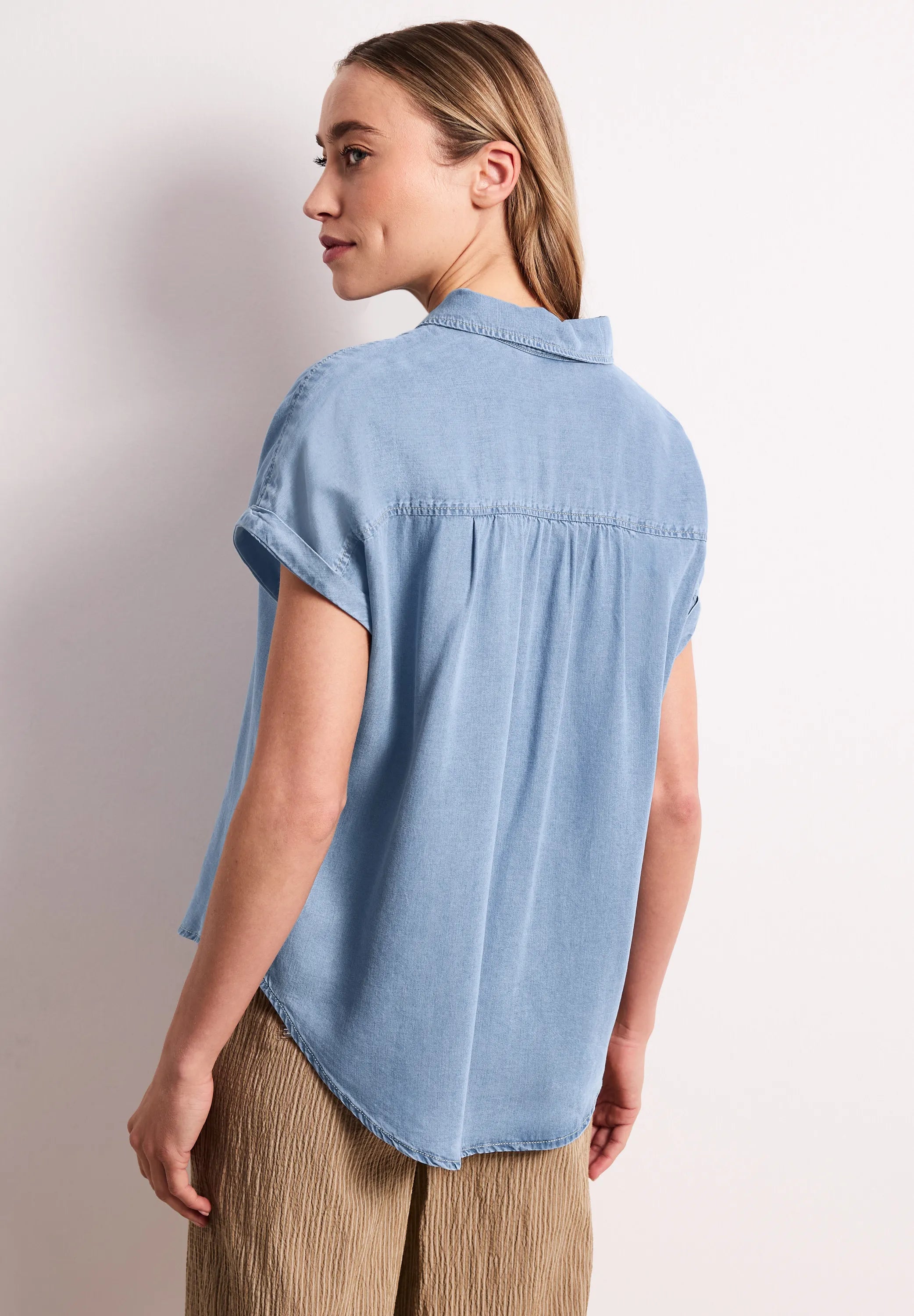 Bluse im Denim-Look