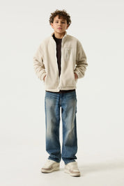 Fleecejacke mit Stehkragen
